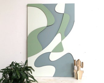 Arte de pared de madera: diseño de estilo abstracto - abstracto en capas - arte de decoración de pared de madera - colgante de pared - arte abstracto de la pared - decoración de la pared