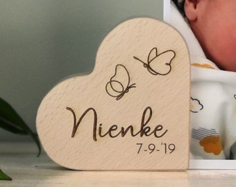 Personalized Wooden Heart Photo Holder with Custom Engraving - Unique Gift for Loved Ones