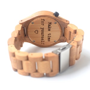 Gift for her -  Wooden Watch / Wristwatch - engraved with custom text - Anniversary gift for her, Wedding gift, bridesmaid gift, girlfriend