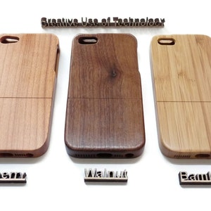 iPhone 6 PLUS case wood wooden iPhone 6 PLUS case walnut, cherry or bamboo wood real wood. image 4