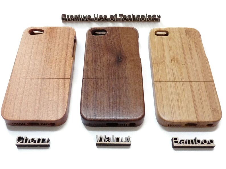 Iphone 6 PLUS case wood cherry or bamboo wood real wood. wooden iphone 6 PLUS case walnut