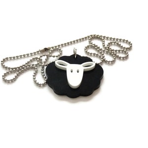 Necklace / pendant acrylic laser cut Black sheep image 2