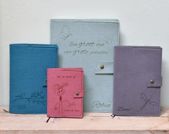 Refillable Felt Notebook with Custom Engraving - Personalized Travel Journal, Diary, Planner, and Field Notes