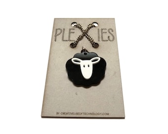 Necklace / pendant - acrylic laser cut -  Black sheep