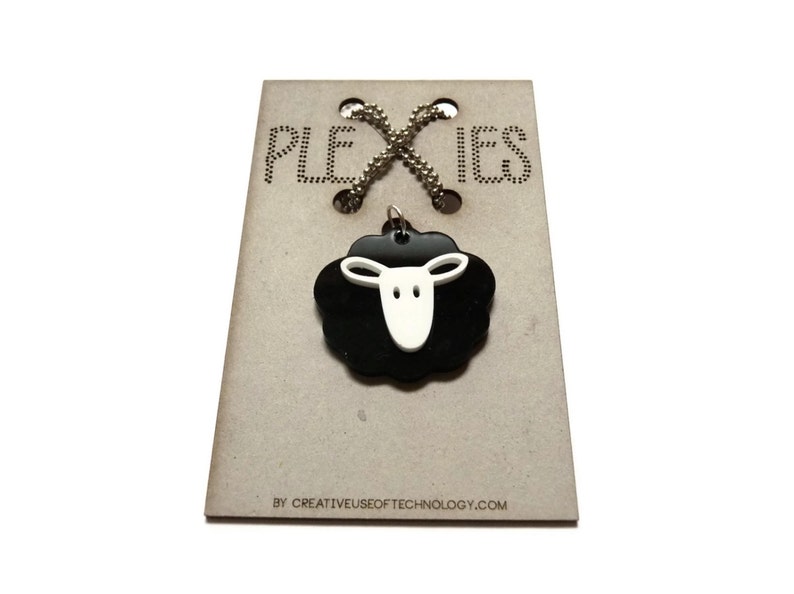 Necklace / pendant acrylic laser cut Black sheep image 1