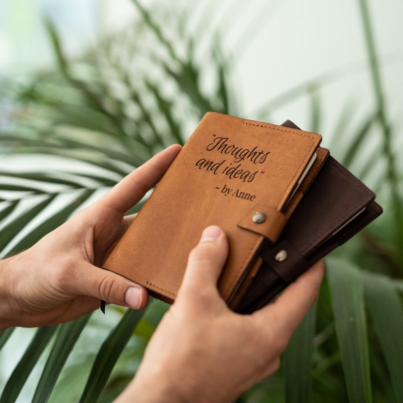 To Do journal, Mindfulness journal, Self Care, Refillable notebook, Leather journal, Travel planner, Sketchbook, Diary, Wish list journal image 10