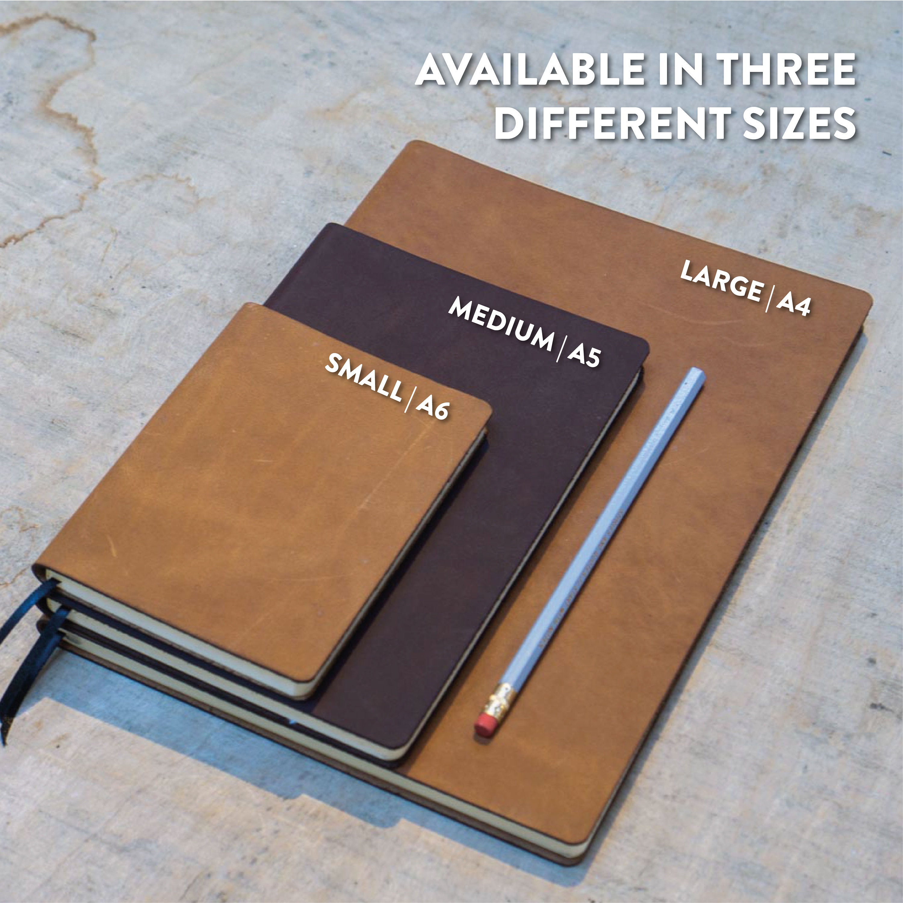 Leather Notebook A6 / A5 / A4 - Personalized Journal, Travel Journal, Custom Notebook, Personal Diary, Bucket List, Custom Scrapbook, Bullet