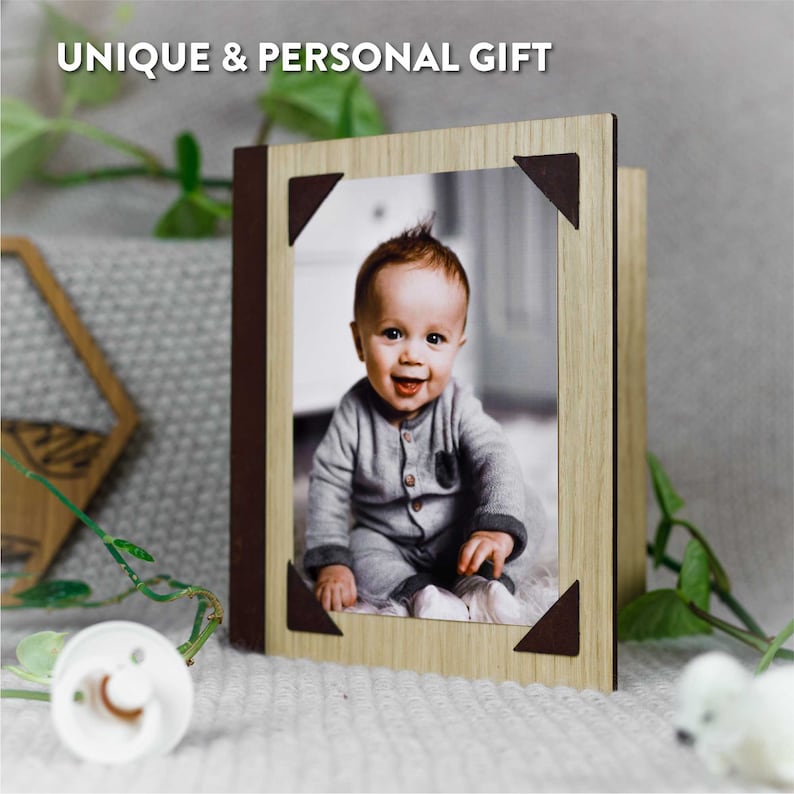 Customized Baby Photo Frame with Engraving Design your Own Keepsake to Treasure Perfect Maternity Gift for New Parents image 3