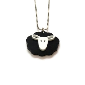 Necklace / pendant acrylic laser cut Black sheep image 3