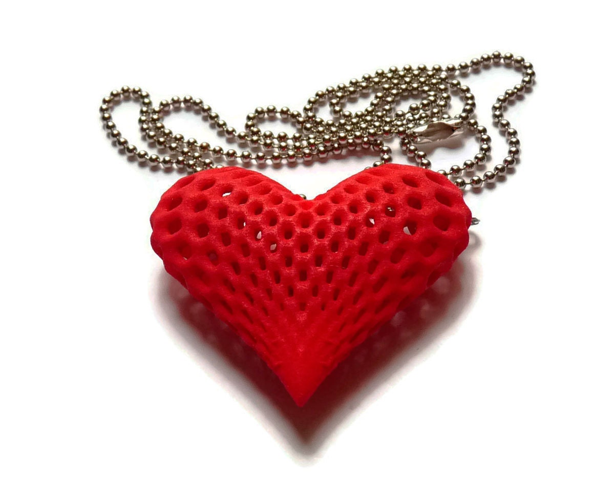Pendant  necklace ' Oh my heart' 3d printed jewelry