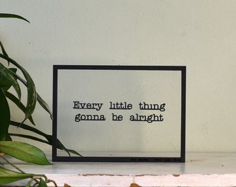Floating Frame - Wooden Frame - wall art, songtekst, John Lennon, Bob Marley, Queen minimalistic wall art, decorative art, wall art frame