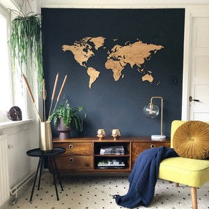 Houten Wereldkaart, kaart van de wereld, huisdecoratie, kunst aan de muur, reiskaart van hout, houten kaart, wereldkaart poster, 3d,