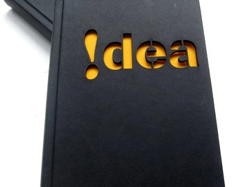 Notebook 'idea'  - blank sketch notebook / journal - with a laser cut cover