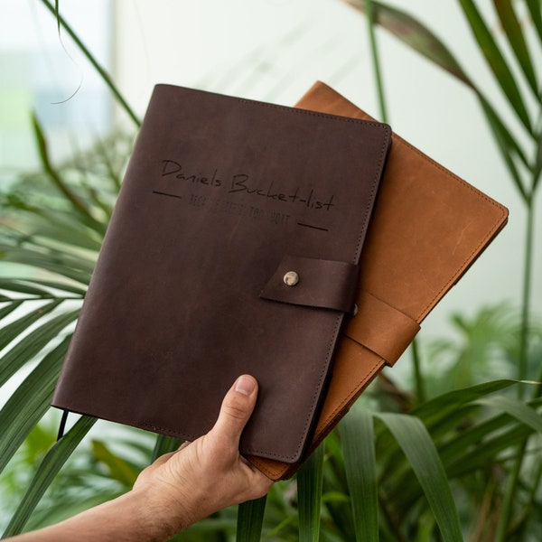 Diario de cuero recargable, diario de viaje - Grabado con texto - Cuaderno personalizado, libro de bolsillo, cuaderno de ejercicios