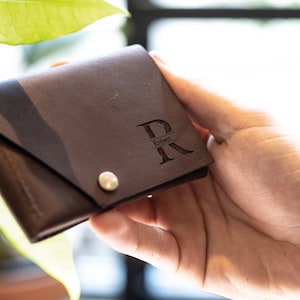 Cartera de piel, Cartera personalizada, Hecho a mano, Regalo personalizado, Cartera pequeña para mujer, Cartera de bolsillo compacta