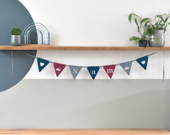 Personalized Felt Name Banner – Custom Baby Name Garland with Cute End Flags – Perfect Newborn Gift and Nursery Decor