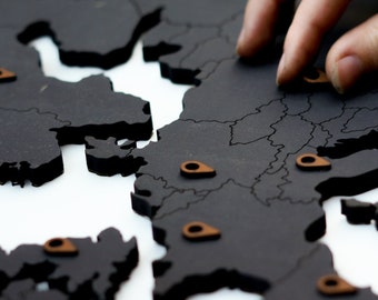 Punaises, punaises de carte du monde, carte Tack, marqueurs de feutre, marqueurs de lieu de carte, carte de voyage avec épingles