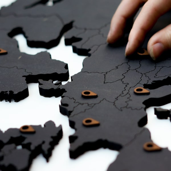 Chinchetas, Chinchetas del mapa mundial, Tack de mapa, Marcadores de fieltro, Marcadores de lugar de mapa, Mapa de viaje con clavijas