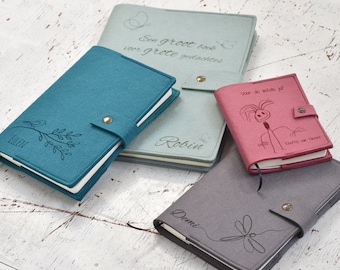 Felt Refillable Journal - Engraved with personal text - Travel Journal, Diary, Notebook, Field notes, Bullet, Happy Planner, Pocket Book