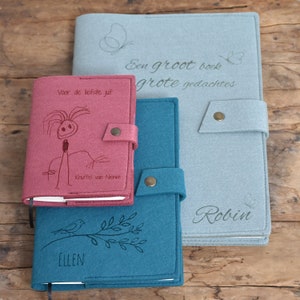 Personalized Felt Journal - Refillable Notebook with Engraving, Ideal for Travel Diaries, Planners, and Field Notes