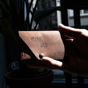 Cartera personalizada, Cartera de piel, Hecho a mano, Regalo personalizado, Cartera pequeña para mujer, Cartera de bolsillo compacta