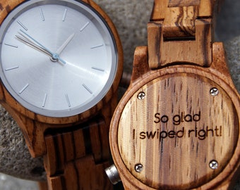 Wooden Watch, Custom Watch, Personalized Watch, Wood Watch Men, Wood Watch Women, Engraved Wood Watch, Gift for Girlfriend,Wood Watch Custom