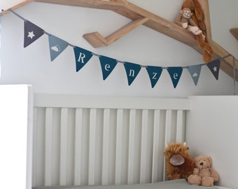 Baby gift - Maternity Gift - Baby Name Garland in Felt -Customizable with Cute End Flags - Perfect for Birthdays, Gifts, and Kids Room Decor