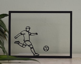 Floating Frame - Wooden Frame - wall art, decoration frame, line drawing, sports, tennis, golf, golfer, hockey, soccer, football, ball sport