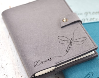 Custom Engraved Felt Notebook - Refillable Journal for Travel, Diary, Planner, and personal Journal