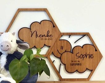 Nursery name sign - Set of 5, Nursery decoration, Kids room, Personalized Name, Maternity gift, Animal, Kids decor, Playroom decor, Children