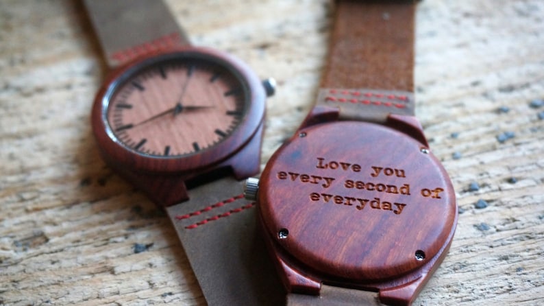 Wooden Watch,Gift for Him, Her, Anniversary, Wedding gift, Birthday gift, Mens watch. Watch for woman, Bamboo wood watch, personal gifts image 1