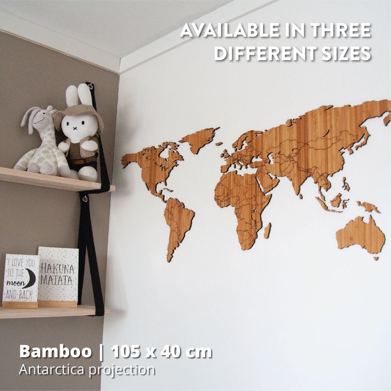 Houten Wereldkaart, kaart van de wereld, huisdecoratie, kunst aan de muur, reiskaart van hout, houten kaart, wereldkaart poster, 3d, Bamboo