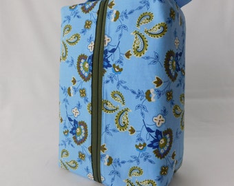 Large Zippered Box Tote - knitting / crochet / spinning project bag