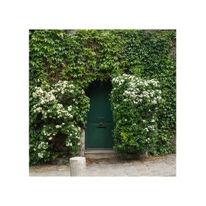 Dark Green Bedroom Decor, Secret Garden Nursery, 20x20 Unframed Wall Art Print, Montmartre Paris Print, Monochromatic Art, Paris Aesthetic