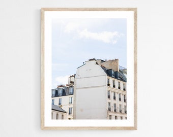 Paris Photography Print - Blue Paris Art Print - Paris Apartment Decor - Paris Gallery Wall Art - Parisian Architecture Photography Print