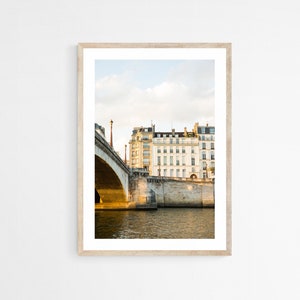 Neutral Paris Photography Print - Large Wall Art - Parisian Art Print - Paris Bedroom Decor - Pont de La Tournelle