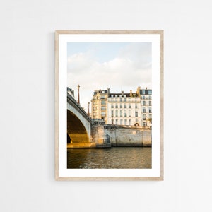 Neutral Paris Photography Print Large Wall Art Parisian Art Print Paris Bedroom Decor Pont de La Tournelle image 1