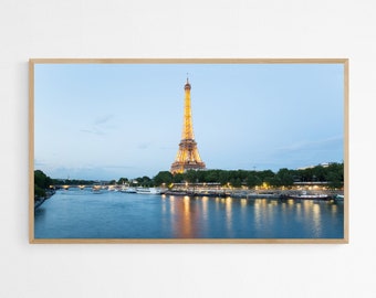 Samsung Frame TV Art - Eiffel Tower at Dusk