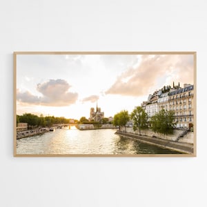 Samsung Frame TV Art - Notre Dame at Sunset - Paris Photography