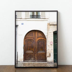 Paris Door Photography Print, Large Wall Art, Parisian Art Print, Brown Door Photo, Neutral Home Decor, Gallery Wall Print, 16x20 Print