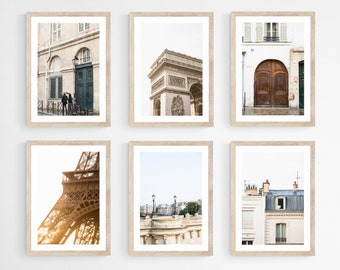 Paris Gallery Wall, Set of 6 Art Prints, Paris Poster Set, French Photography Prints, 8x10 Unframed Photos, Parisian Bedroom Decor