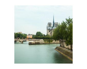 Notre Dame Photo Print - Paris Photography - Mint Green Art Print - Parisian Home Decor - Paris Art Print - Large Wall Art