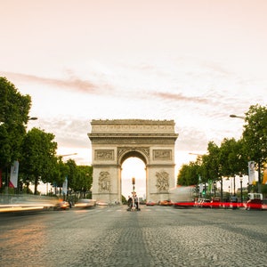 Paris Photography - Arc de Triomphe Print - Pink Paris Bedroom Decor - Travel Photography Print - Paris Gallery Wall Art