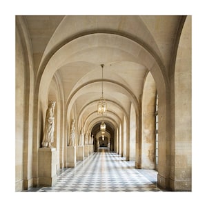 Neutral Paris Photography Versailles Hallway French Home Decor Neutral Photography Print Paris Wall Art Square Art Print image 1