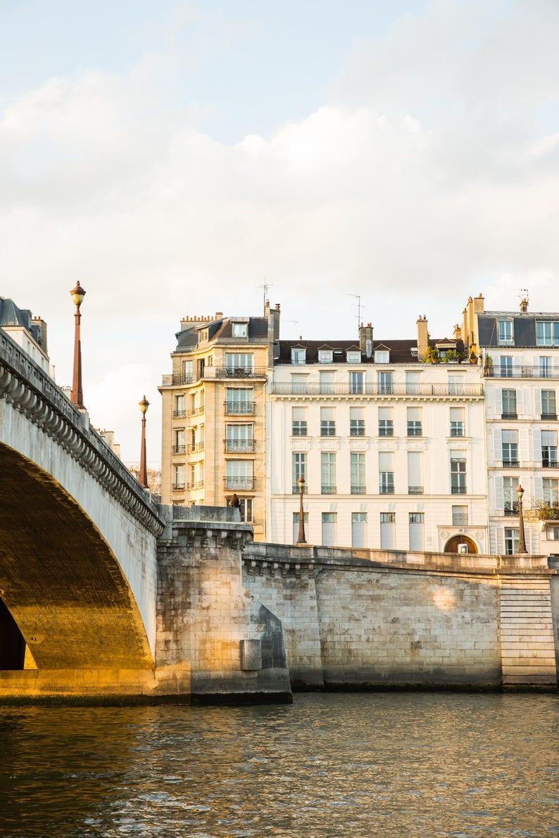 Neutral Paris Photography Print Large Wall Art Parisian Art Print Paris Bedroom Decor Pont de La Tournelle image 2