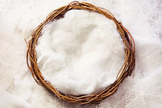 Toile De Fond Numérique Avec Fond étoile Blanc Et Laine Blanche Nid De Naissance Numérique Prop