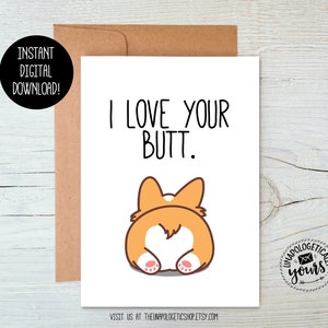 J'aime votre carte d'anniversaire imprimable de relation d'amour de Valentine de bout à bout