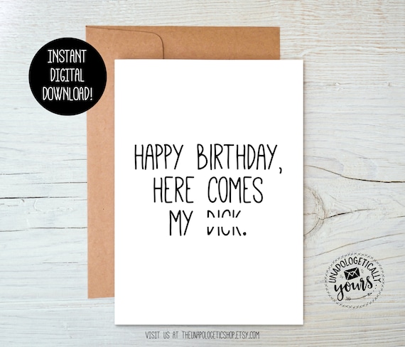 Dirty Happy Birthday, Adult, Mature, Sarcastic Printable Birthday