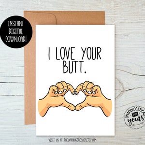 J'aime votre carte d'anniversaire imprimable de relation d'amour de Valentine de bout à bout