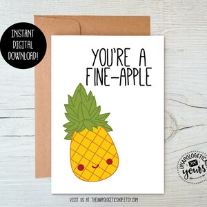 Eres una tarjeta de aniversario de relación amorosa imprimible de Fine-Apple